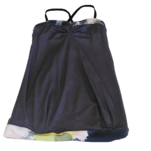 Lululemon Pure Focus Tank Top Heathered Grey Citron Tinted Canvas Size XXS